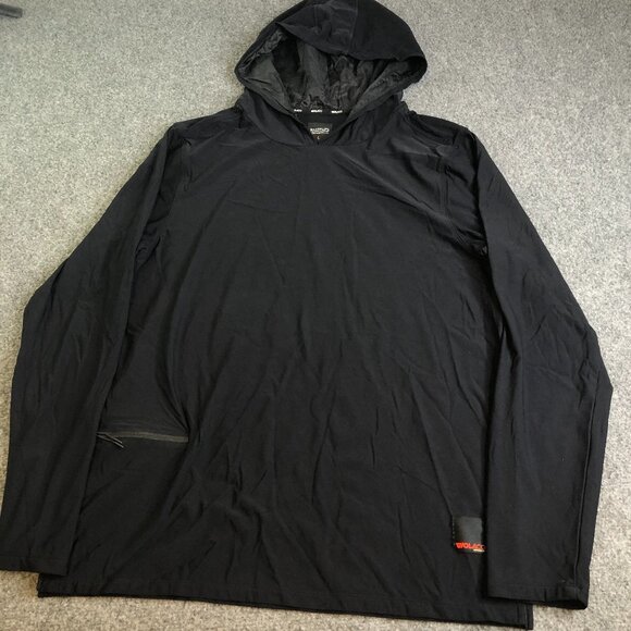 Wolaco Hoodie Mens Large Black Way of Life Active Hooded Stretch Pocket Running - Picture 1 of 9